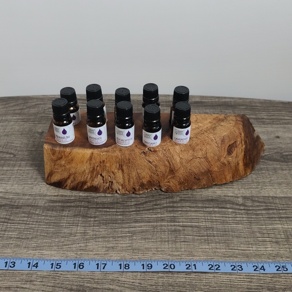 USED 100% Wood Essential Oil Holder. 10 Slots... Beautiful, Functional Piece!